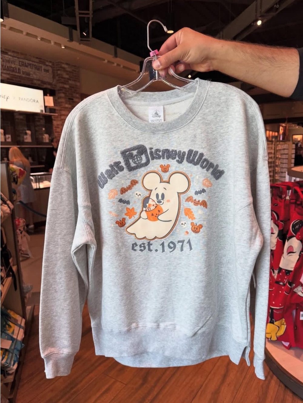 Disney Parks Walt Disney World Mickey Ghost Halloween Sweatshirt - EUC
